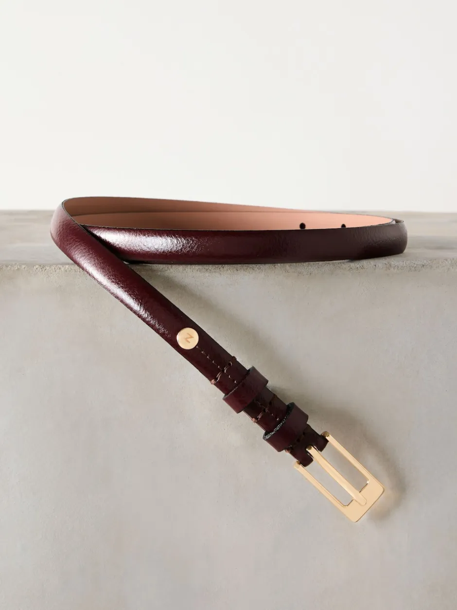 Next Rouge baie - Ceinture N. Premium Skinny Made In Italie en Cuir New