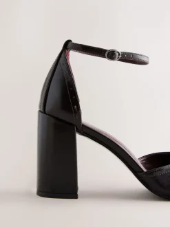 Next Rouge baie - Chaussures à talons carrés en cuir Forever Comfort® avec sangle à la cheville Outlet