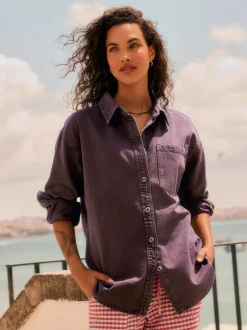Next - Chemises oversize en Denim Rouge baie Outlet