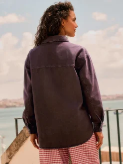 Next - Chemises oversize en Denim Rouge baie Outlet