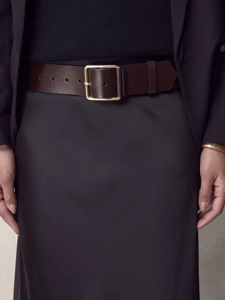 Next Rouge baie - Large ceinture en cuir N. Premium Made In Italy Discount