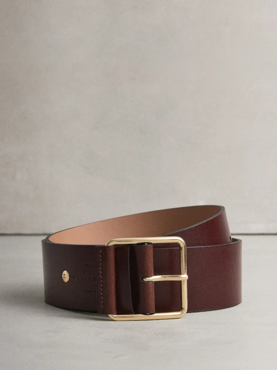 Next Rouge baie - Large ceinture en cuir N. Premium Made In Italy Discount