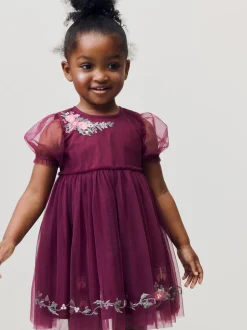 Next Rouge baie - Robe de soirée en maille brodée (3mths-8yrs) Discount