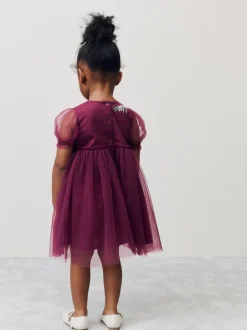 Next Rouge baie - Robe de soirée en maille brodée (3mths-8yrs) Discount