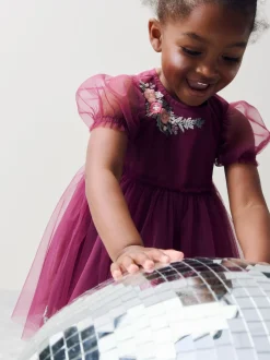 Next Rouge baie - Robe de soirée en maille brodée (3mths-8yrs) Discount