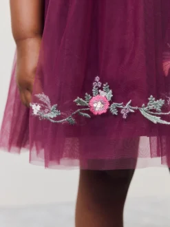 Next Rouge baie - Robe de soirée en maille brodée (3mths-8yrs) Discount