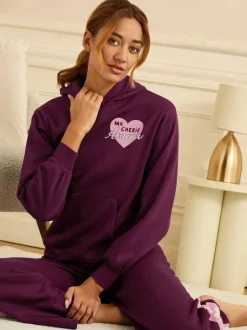 Love & Roses Rouge baie - Sweat à capuche Lounge en jersey