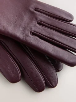 Next Rouge baie foncé - Gants en cuir Discount