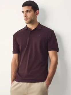 Next - Ajustement régulier - Polo Manches courtes Pique Rouge bordeaux Online