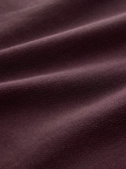 Next - Ajustement régulier - Polo à manches longues en piqué Rouge bordeaux Discount