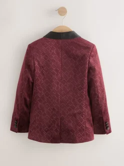 Next Rouge bordeaux - Blazer en velours texturé (3-16ans)