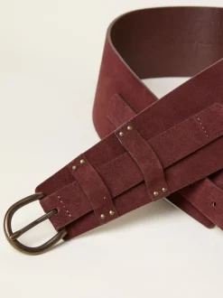 Fat Face Rouge bordeaux - Ceinture FatFace en daim Outlet