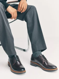 Next Rouge bordeaux - Chaussures Heritage Derby en cuir New