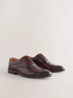 Next Rouge bordeaux - Chaussures Oxford Toecap Discount