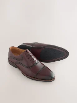 Next Rouge bordeaux - Chaussures Oxford Toecap Discount