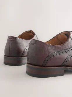 Next Rouge bordeaux - Chaussures Oxford Toecap Discount