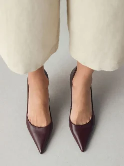 Next Rouge bordeaux - Chaussures de milieu de terrain en cuir New