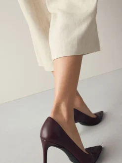 Next Rouge bordeaux - Chaussures de milieu de terrain en cuir New