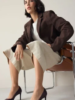 Next Rouge bordeaux - Chaussures de milieu de terrain en cuir New