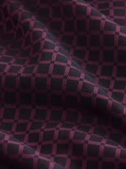 Next Rouge bordeaux - Chemise élégante à manches longues et imprimé géométrique New