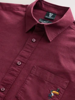 Next Rouge bordeaux - Chemise Oxford Guinness à manches longues Clearance