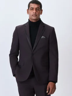 Next Rouge bordeaux - Coupe sur mesure - Veste de smoking à revers inset New