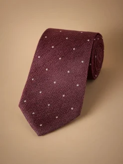 Next - Cravate Signature en soie italienne Rouge bordeaux Best