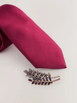 Next Rouge bordeaux - Ensemble Cravates et pochettes New