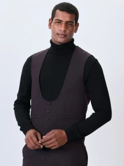 Next Rouge bordeaux - Gilet de costume de smoking Outlet