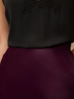 Next - Jupe Midi Satin Rouge bordeaux Discount