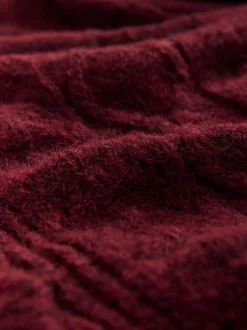 Laura Ashley Rouge bordeaux - Cardigan boutonné pointelle et festoncles avec une touche de laine Sale