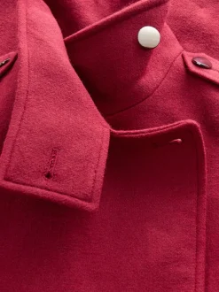 Next Rouge bordeaux - Manteau habillé à col cheminée New