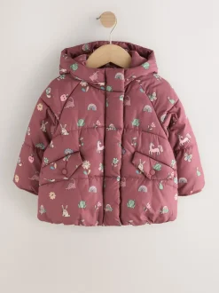 Next Rouge bordeaux - Manteau Résistant à la douche doublé de fausse fourrure (3mois-7ans) Discount