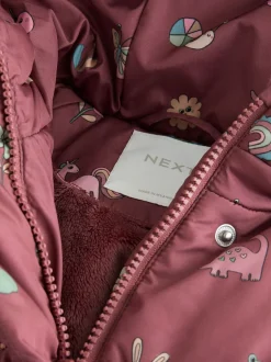 Next Rouge bordeaux - Manteau Résistant à la douche doublé de fausse fourrure (3mois-7ans) Discount