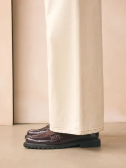 Next Rouge bordeaux - Mocassins vernis épais Clearance