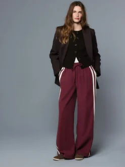 Next Rouge bordeaux - Pantalon large à bande latérale Sale