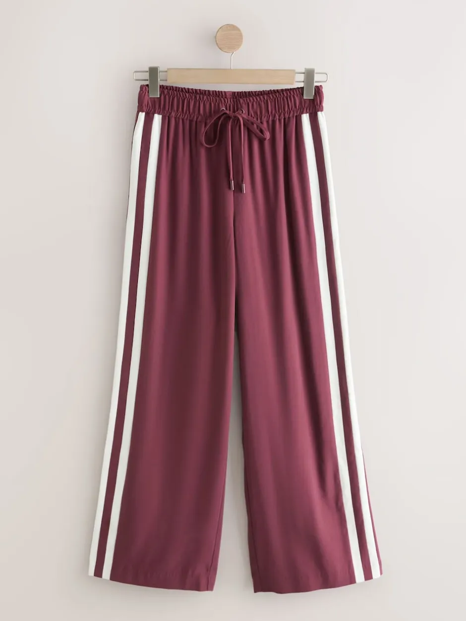 Next Rouge bordeaux - Pantalon large à bande latérale Sale