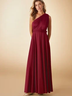Next Rouge bordeaux - Robe longue de demoiselle d’honneur multicolore en jersey pour invitée de mariage Discount