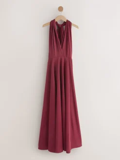 Next Rouge bordeaux - Robe longue de demoiselle d’honneur multicolore en jersey pour invitée de mariage Discount