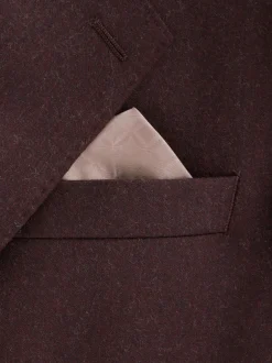 Next Rouge bordeaux - Slim Fit (Slim Fit) - Veste de costume en flanelle de laine et cachemire mélangées Signature Zignone Hot