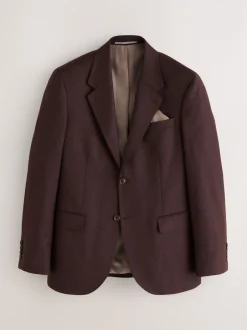 Next Rouge bordeaux - Slim Fit (Slim Fit) - Veste de costume en flanelle de laine et cachemire mélangées Signature Zignone Hot
