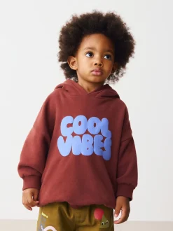 Next - Sweat à capuche imprimé à manches longues (3mois-7ans) Rouge bordeaux