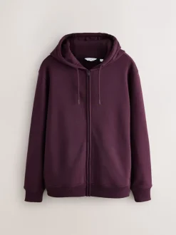Next Rouge bordeaux - Sweat à capuche zippé en jersey épais riche en coton Hot