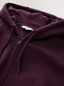 Next Rouge bordeaux - Sweat à capuche zippé en jersey épais riche en coton Hot