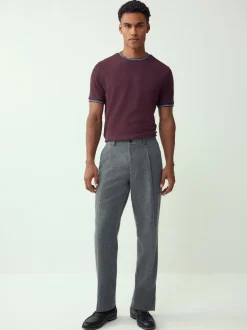 Next Rouge bordeaux - T-shirt Coupe classique à liserés 100% Coton Sale