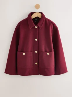 Next Rouge bordeaux - Veste brossée à col Outlet
