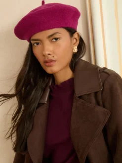 Love & Roses Rouge bordeaux brodé - Chapeaux Outlet