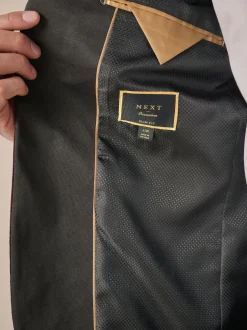Next Rouge bordeaux imprimé géométrique - Slim Fit (Slim Fit) - Blazer en velours à motifs Outlet