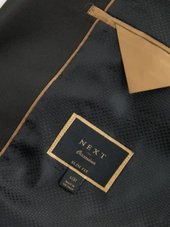 Next Rouge bordeaux imprimé géométrique - Slim Fit (Slim Fit) - Blazer en velours à motifs Outlet