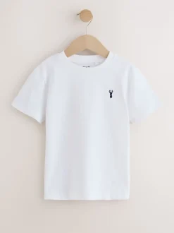 Next - T-shirt brodé Manches courtes Stag 4 Pack (3-16ans) Rouge bordeaux/blanc Best